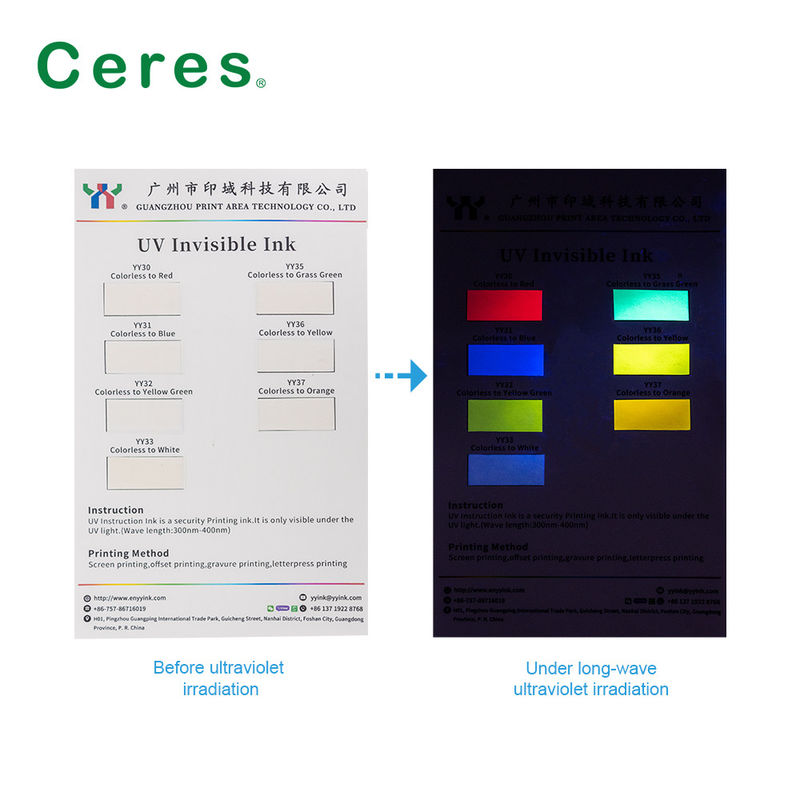 Ceres UV Invisible Ink Colorless To Green স্বাভাবিক শুকনো