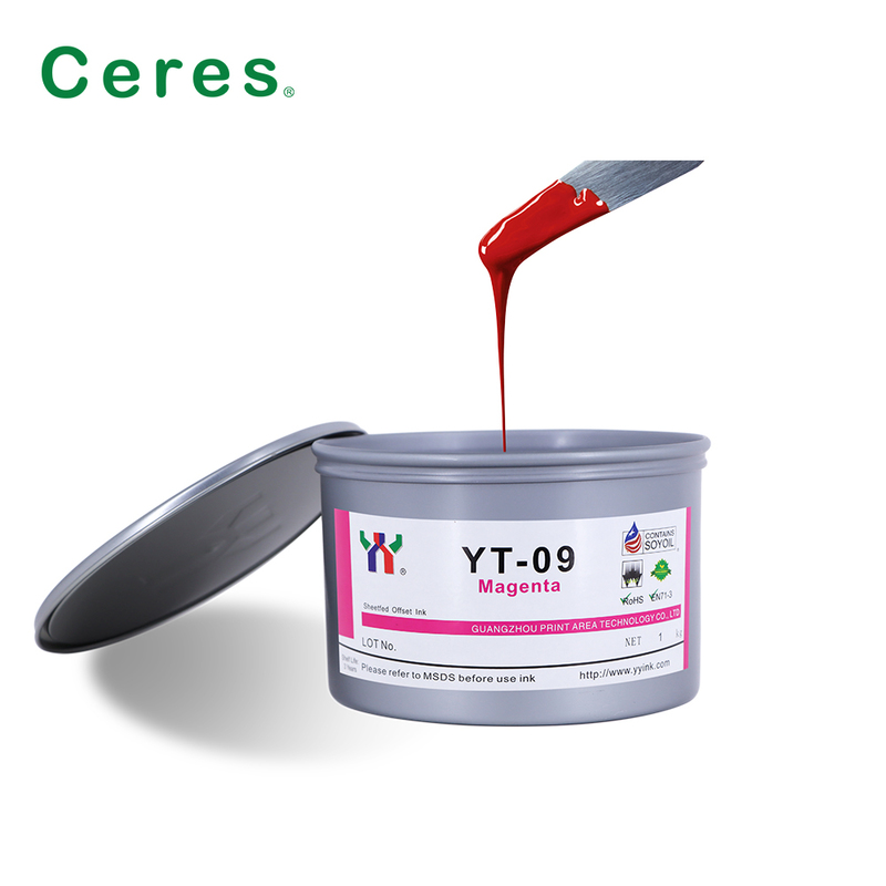 Ceres High Gloss YT-09 Soy Bean Offset Printing Ink with Friction and Heat Resistance for Paper Air Drying