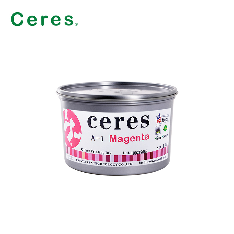 সেরেস এ-১ অ-বিষাক্ত উচ্চ চকচকেতা ২ বছরের বালুচর জীবন সিএমওয়াইকে রঙের জন্য সয়া বিন অফসেট মুদ্রণ কালি