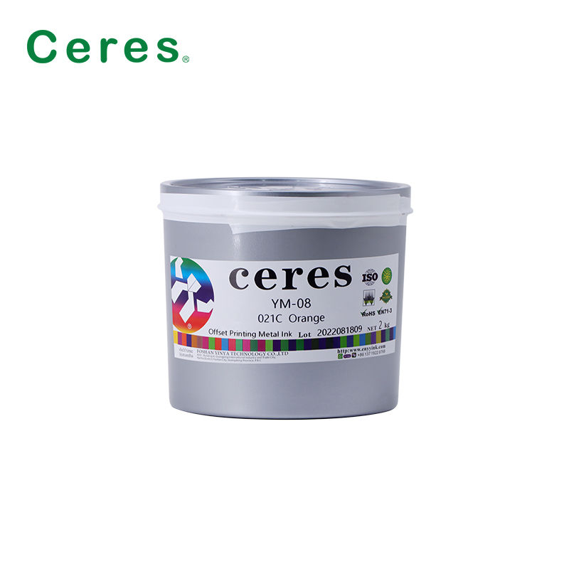 কসমেটিক বক্সের জন্য ইউভি কিউরিং অরেঞ্জ অফসেট প্রিন্টিং ইঙ্ক YM-08 021C মেটাল প্রিন্টিং ইঙ্ক