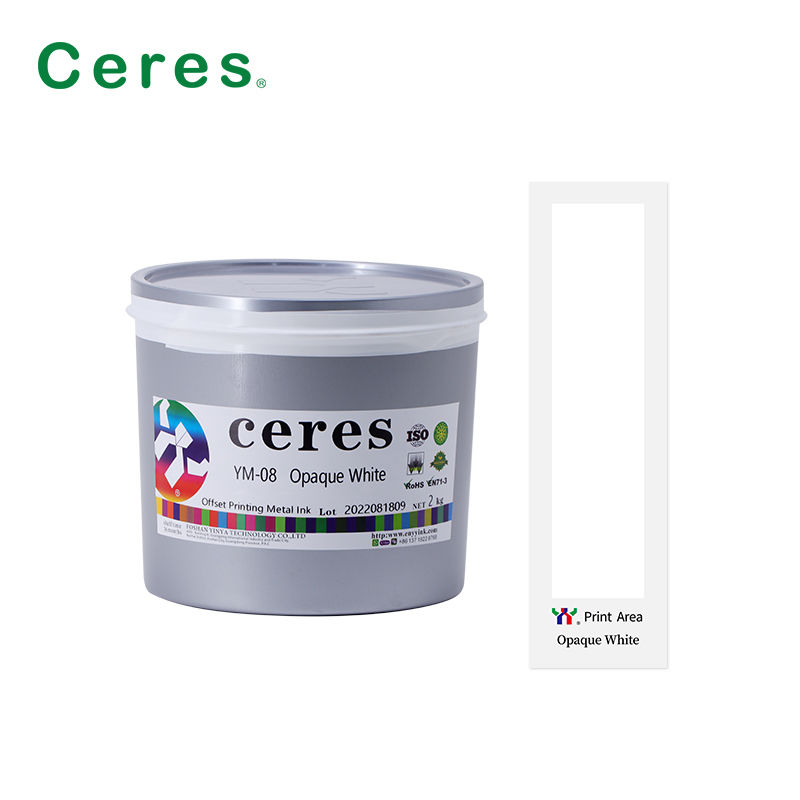 YM-08 রান্না প্রতিরোধী ধাতুর জন্য অস্বচ্ছ সাদা ইউভি কালি অফসেট প্রিন্টিং কালি